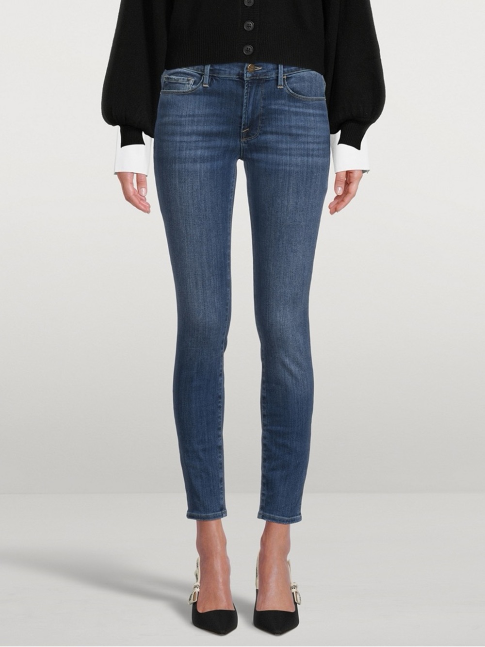 FRAME Dark Indigo Skinny Jeans